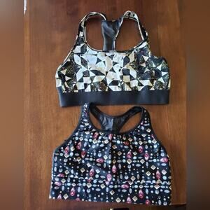 VICTORIA sport lot of 2‎ multi color sport bras L